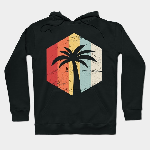 Vintage Retro Vacation Palm Tree Icon Hoodie by MeatMan